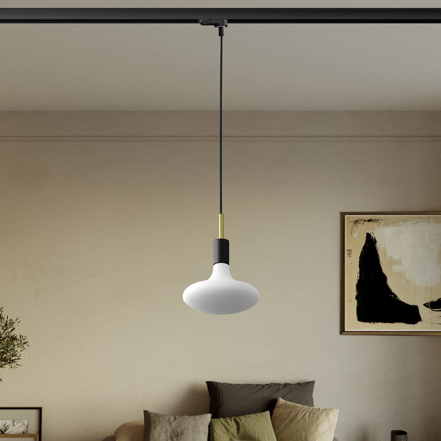 Pendant lamp for track with 7 cm cable clamp - Black - Image 2