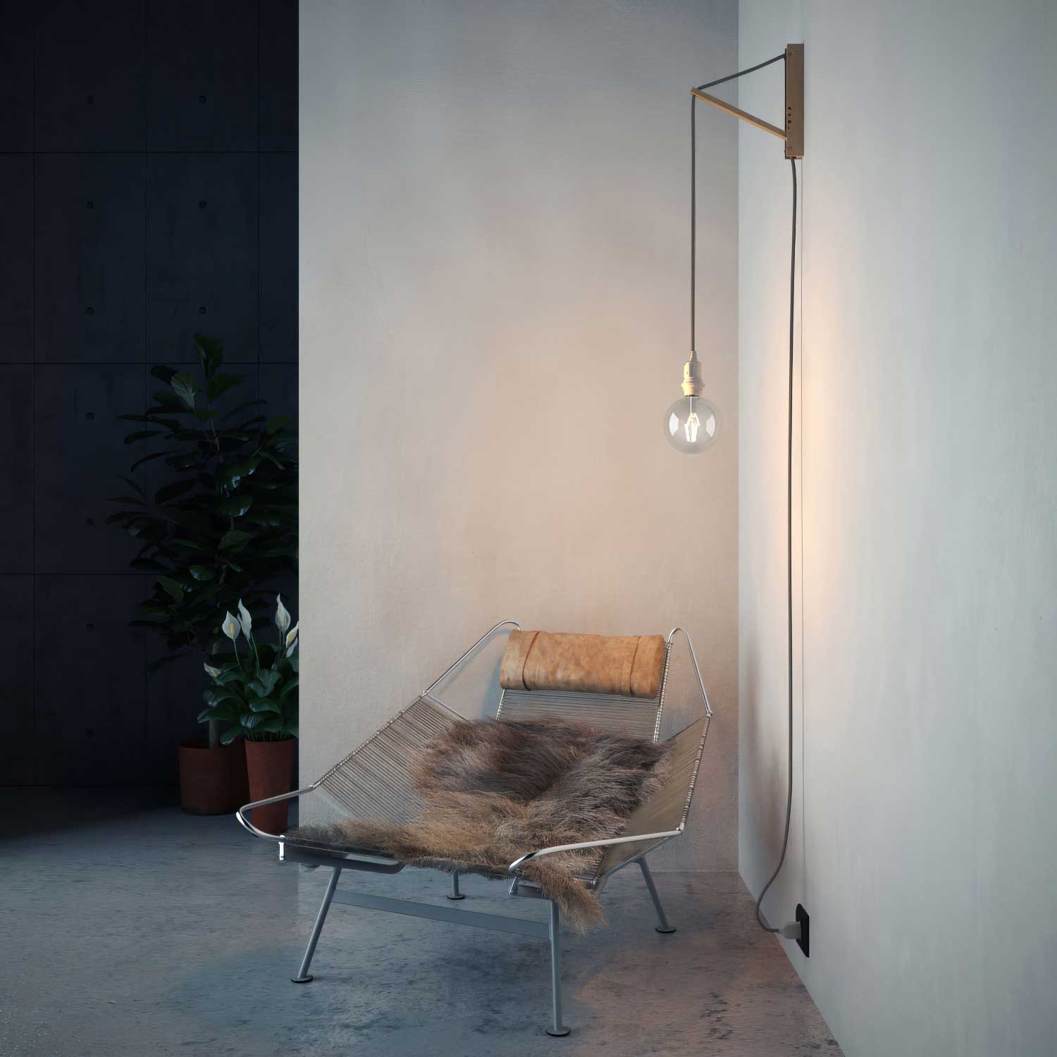 Pinocchio, adjustable wooden wall support for pendant lamps - Neutral - Image 2