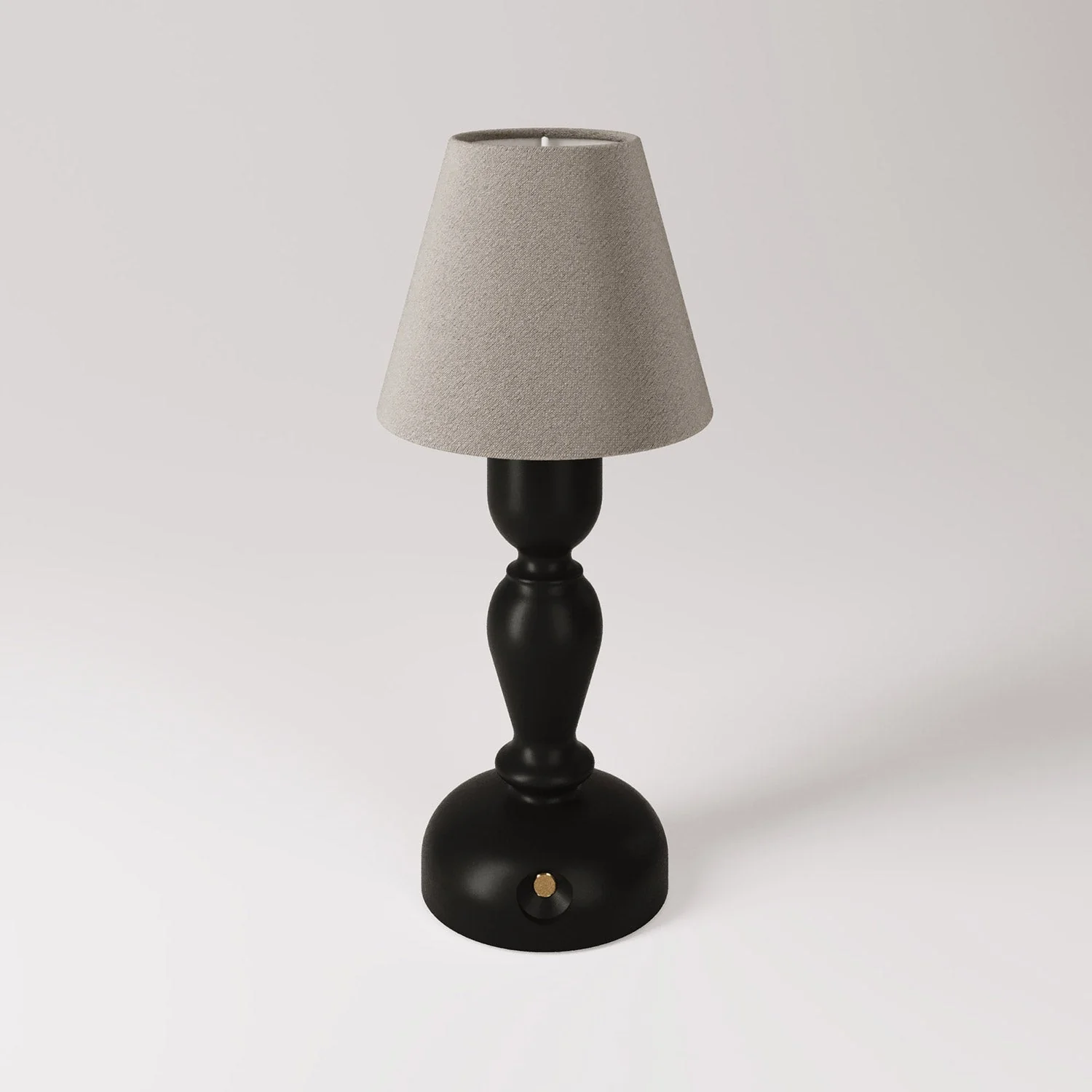 Cabless14 portable rechargeable lamp with drop light bulb and lampshade - Black
