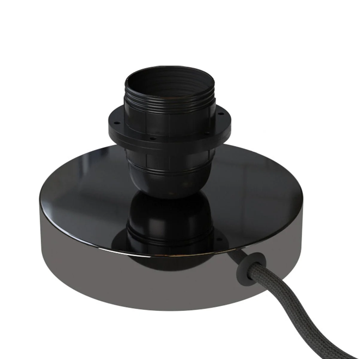 Posaluce for lampshade - Metal table lamp with UK plug - Pearl black