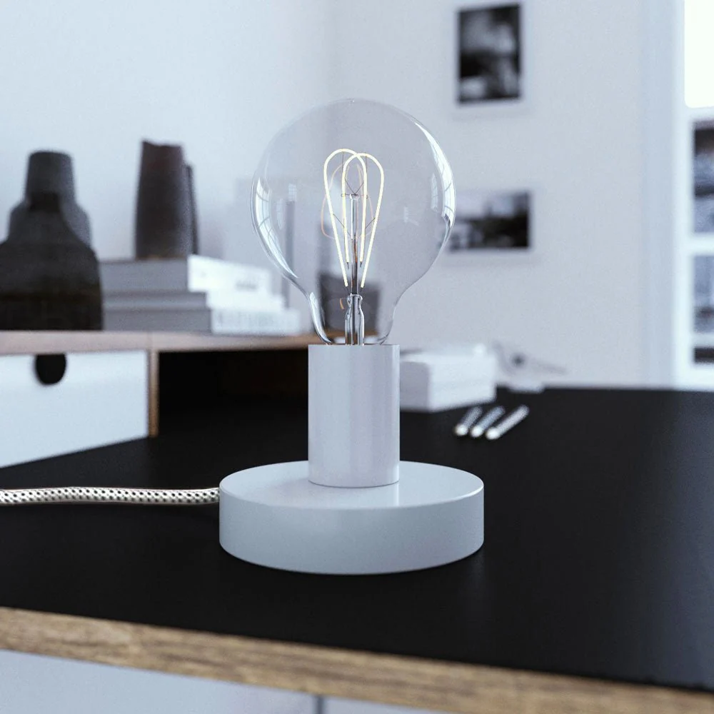 Posaluce - Metal table lamp - Glossy white - Image 2