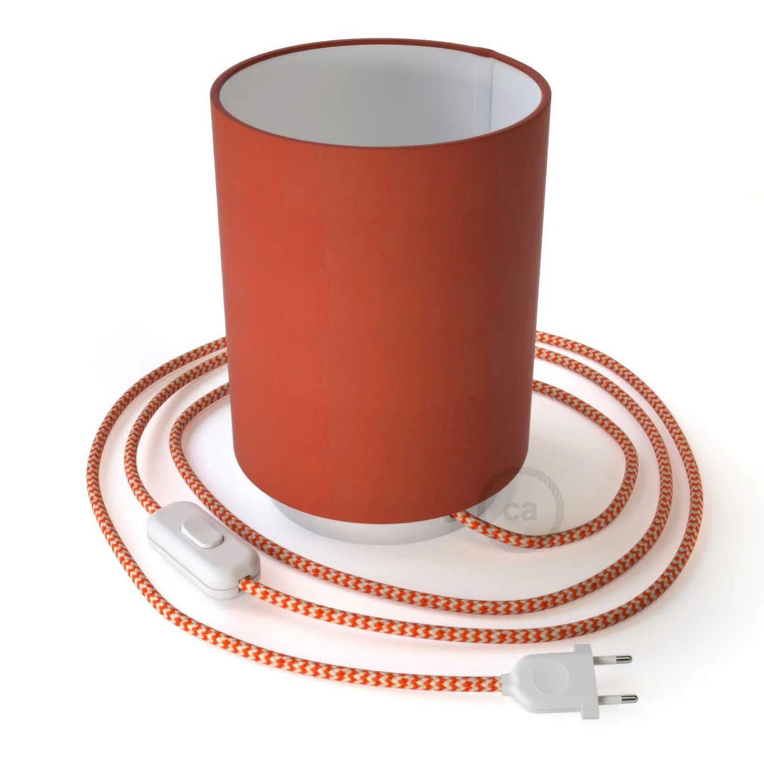Posaluce metal base with Cilindro lampshade - Cinette Aragosta