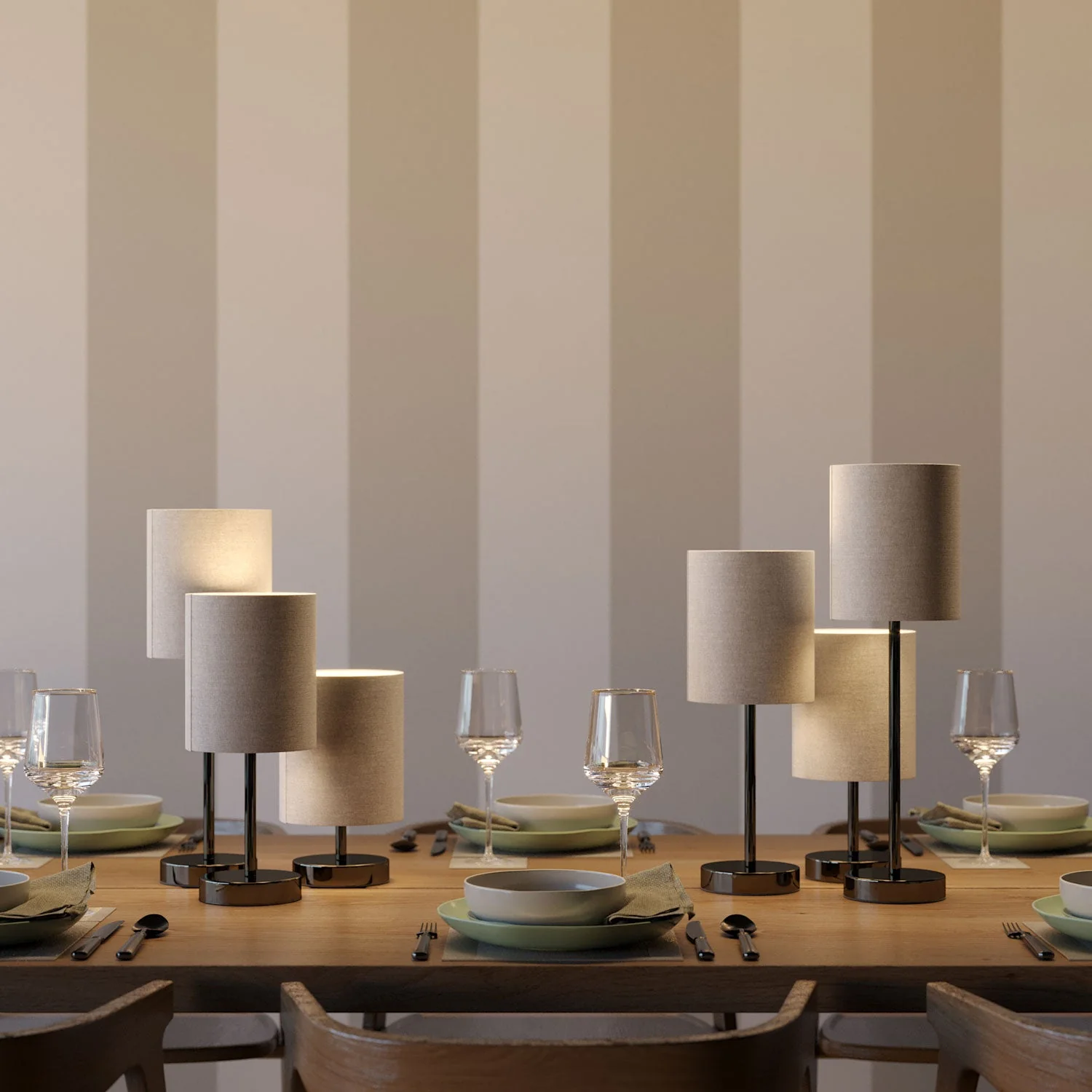 Raise-light for lampshade - Metal table lamp - Pearl black - Image 2