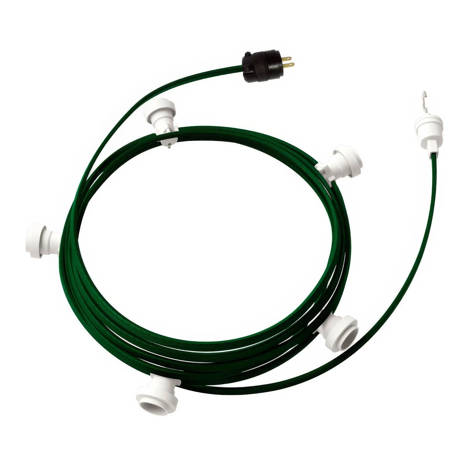 Ready-to-use 25 ft String Light with 5 white Sockets, Hook and Plug - CM21