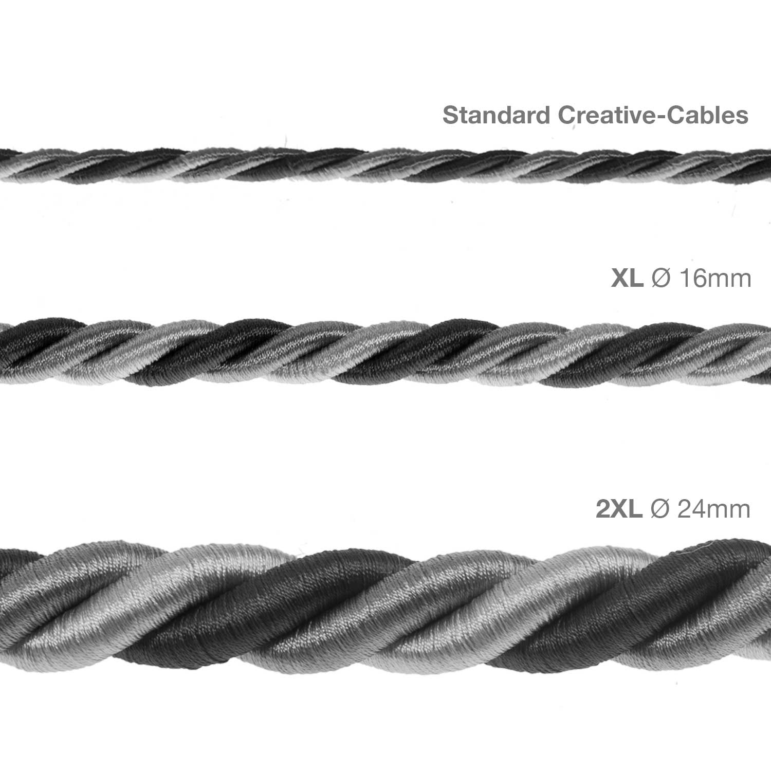 Rope electrical wire with 18/3 AWG conductors inside. Bright Orleans fabric covering. - Image 4