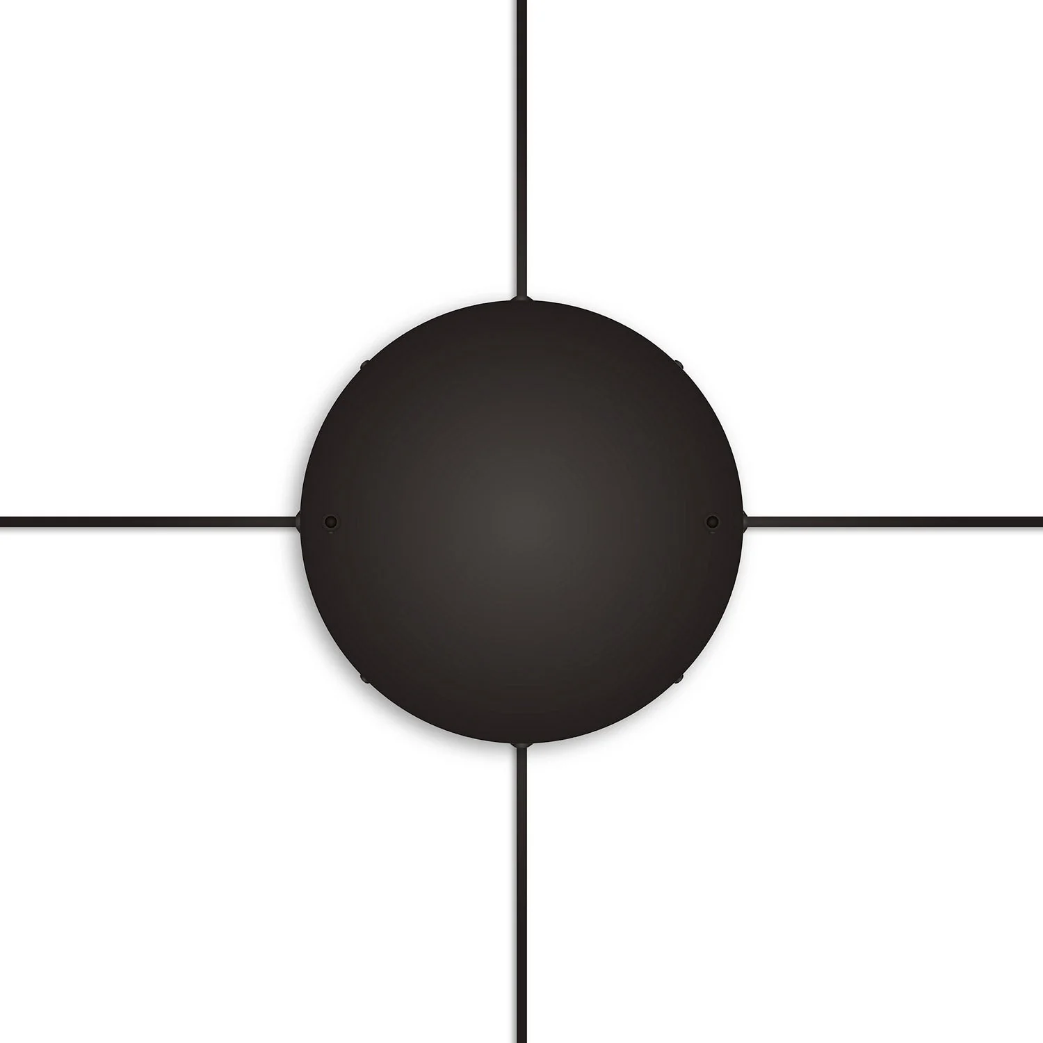 Round aluminum Ceiling canopy Ø 30 cm with bracket and grounding Cord, with 2 front holes - Black - Image 22
