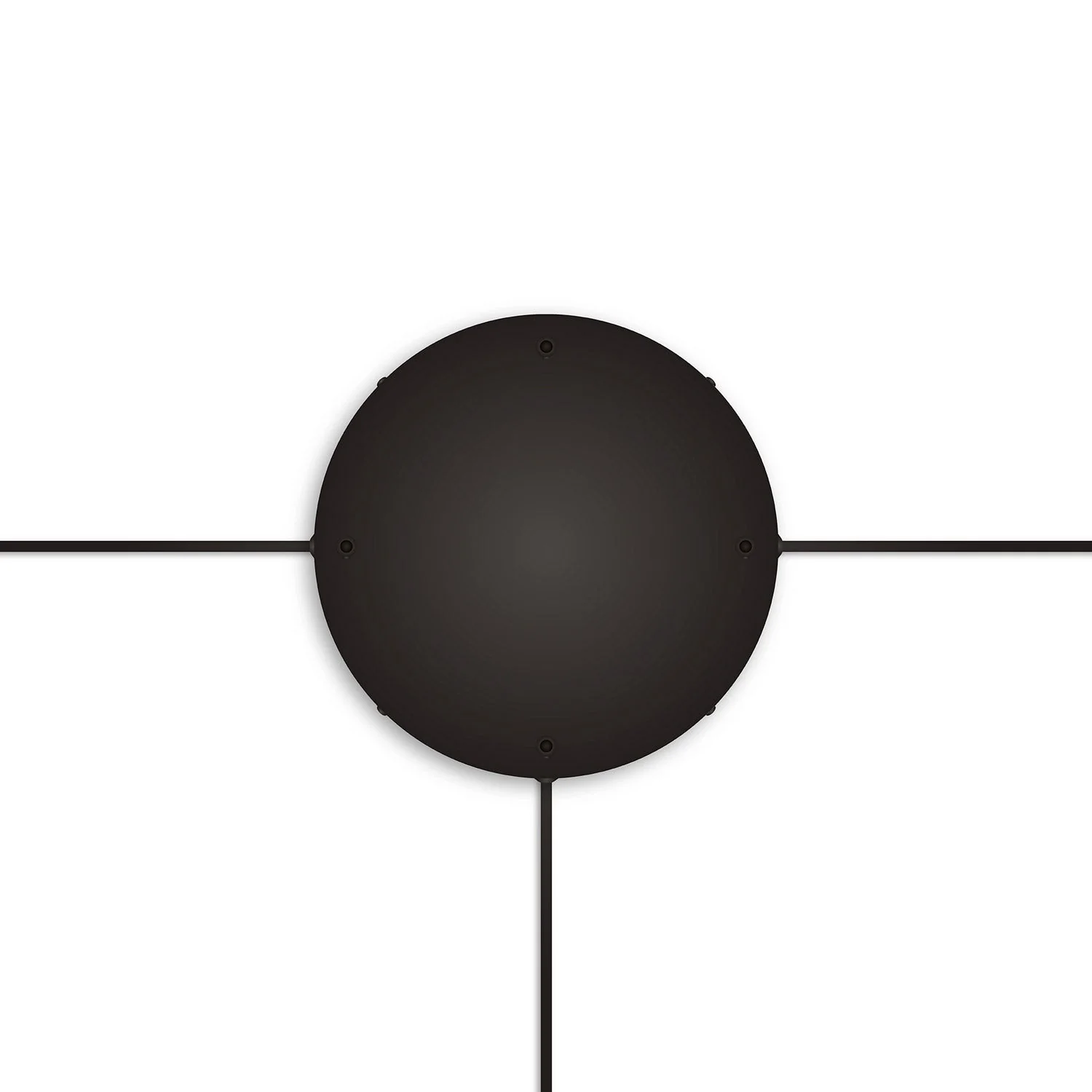 Round aluminum ceiling canopy Ø 30 cm with bracket and grounding cord, with 4 front holes - Black - Image 17