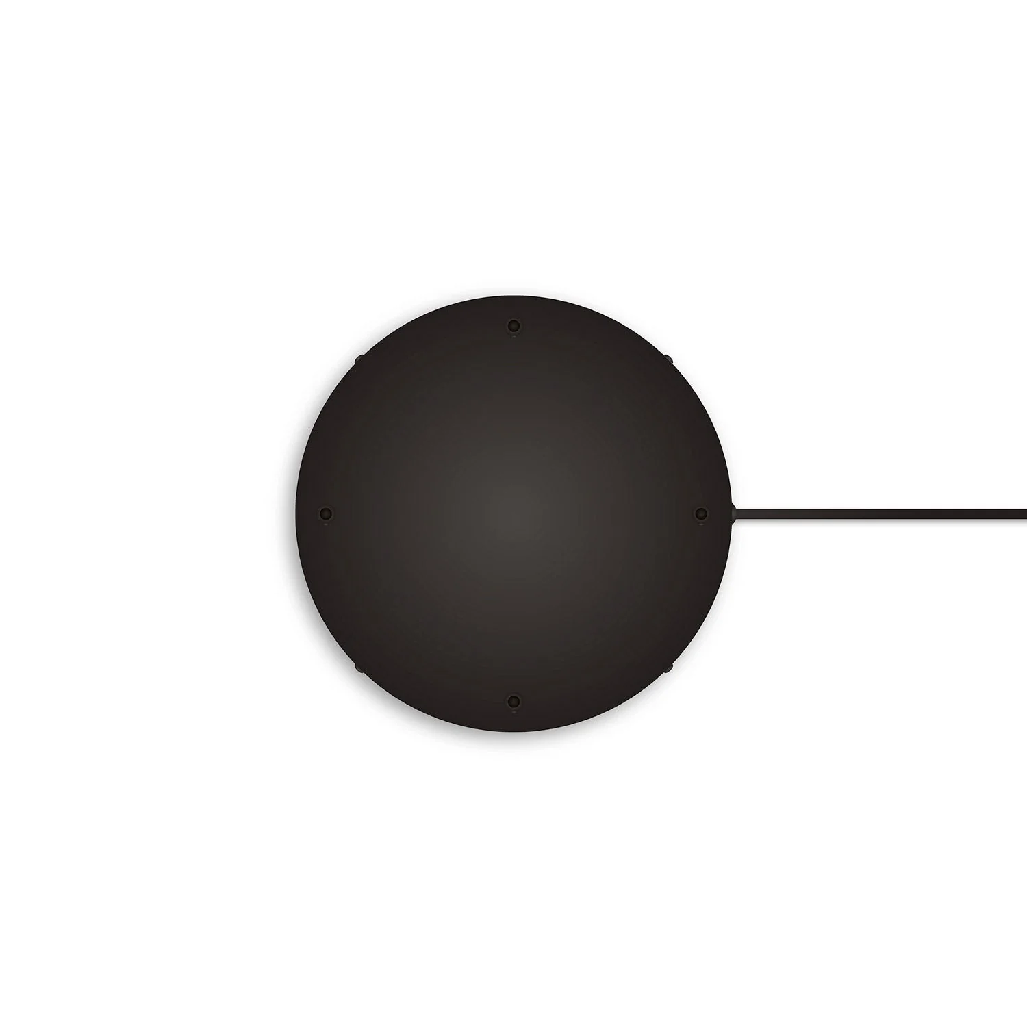 Round aluminum ceiling canopy Ø 30 cm with bracket and grounding cord, with 4 front holes - Black - Image 7