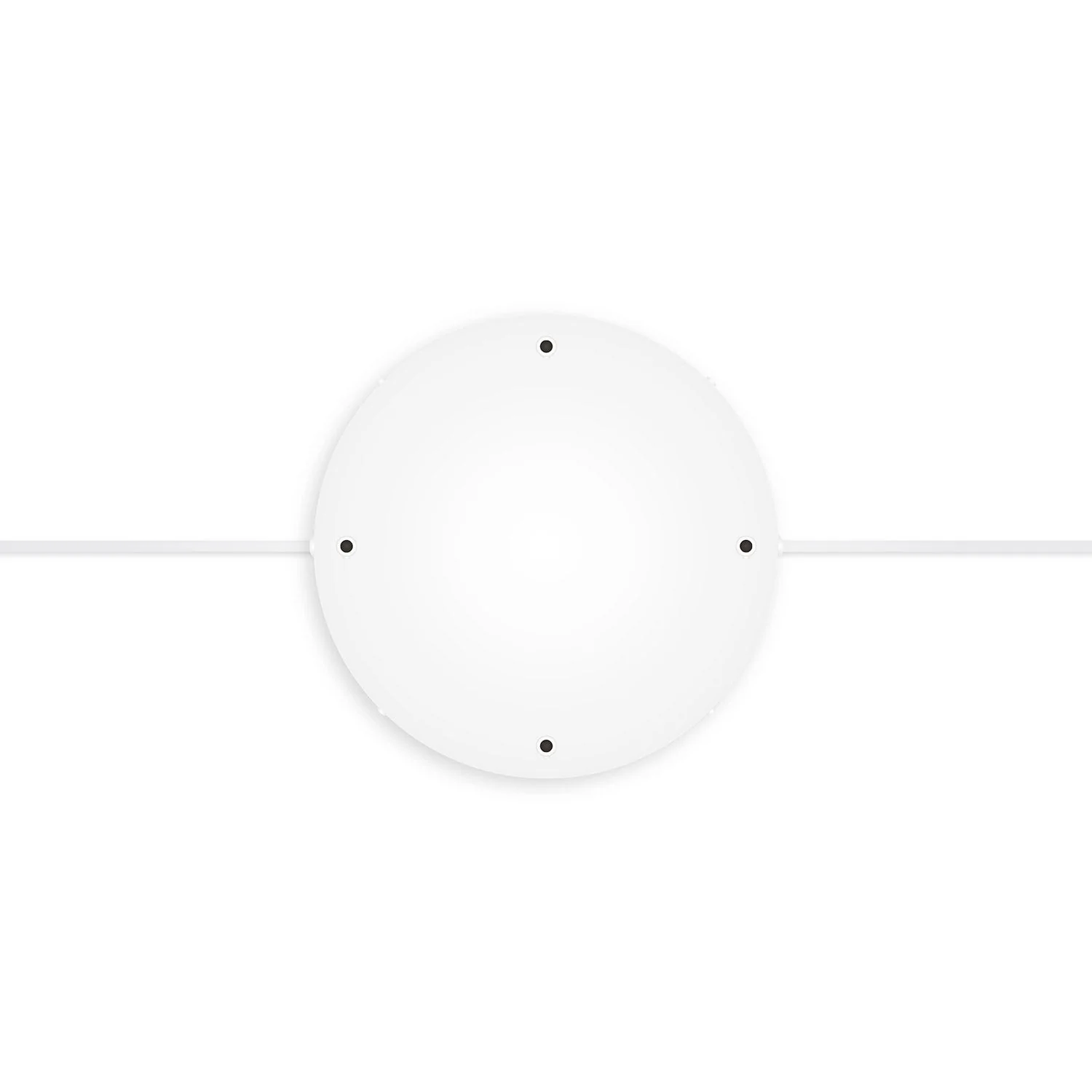 Round aluminum ceiling canopy Ø 30 cm with bracket and grounding cord, with 4 front holes - Matt White - Image 12
