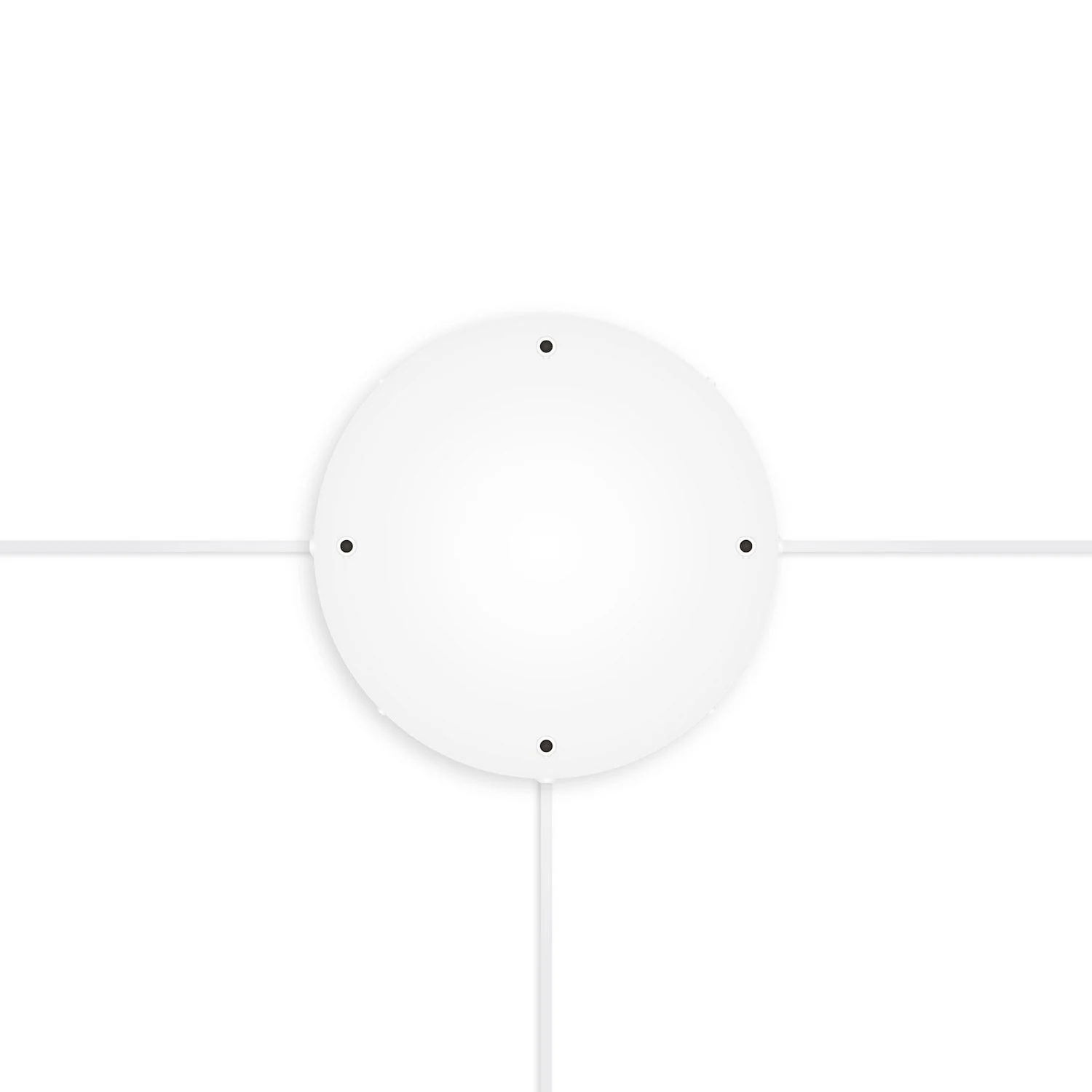 Round aluminum ceiling canopy Ø 30 cm with bracket and grounding cord, with 4 front holes - Matt White - Image 17