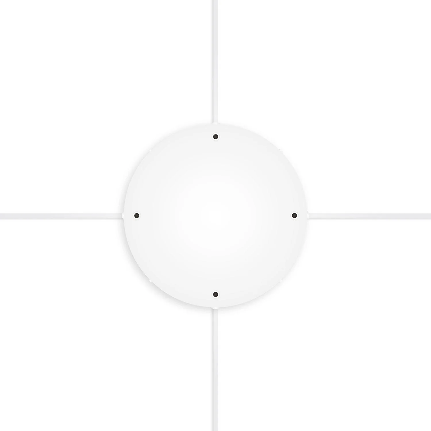 Round aluminum ceiling canopy Ø 30 cm with bracket and grounding cord, with 4 front holes - Matt White - Image 22