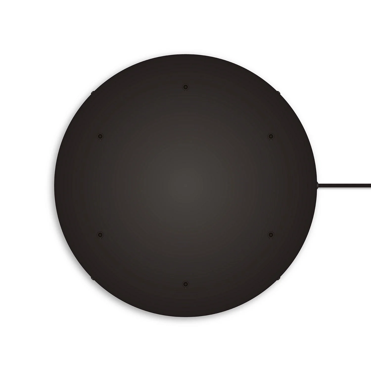 Round aluminum ceiling canopy Ø 50 cm with bracket and grounding cord, with 6 front holes - Black - Image 7
