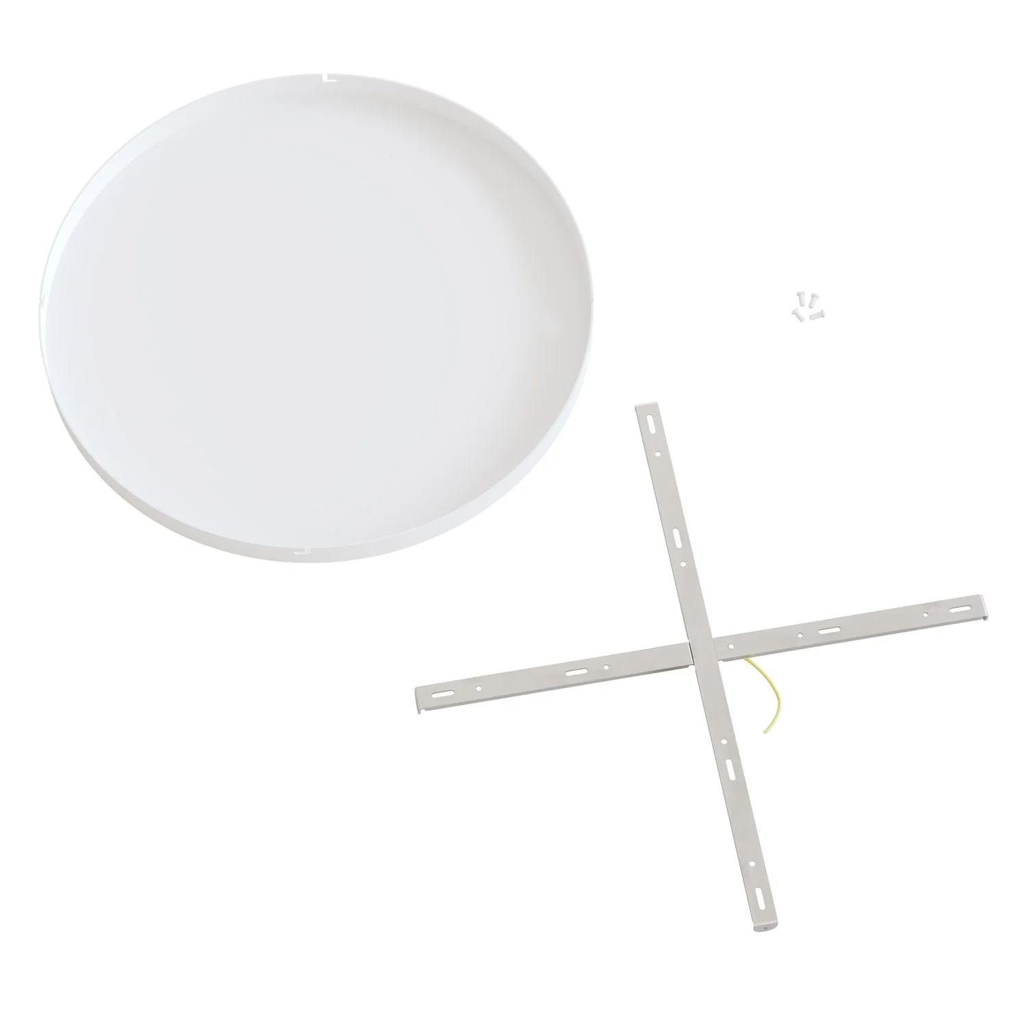 Round aluminum Ceiling canopy Ø 50 cm with bracket and grounding Cord, without holes - Matte White - Image 4