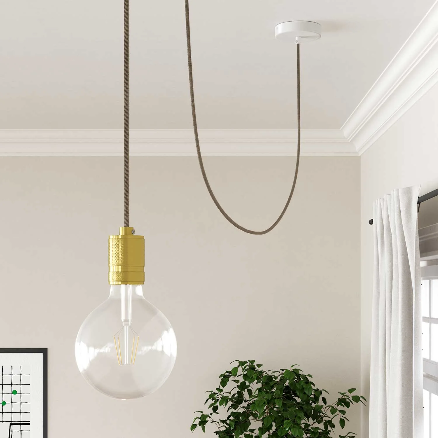 Round electric Vertigo cable covered with hawser jute and cotton ERN07 - Image 3