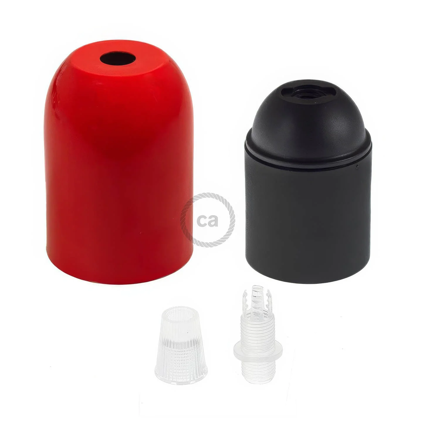 Rounded Top metal E26 light bulb socket kits - Red - Image 2