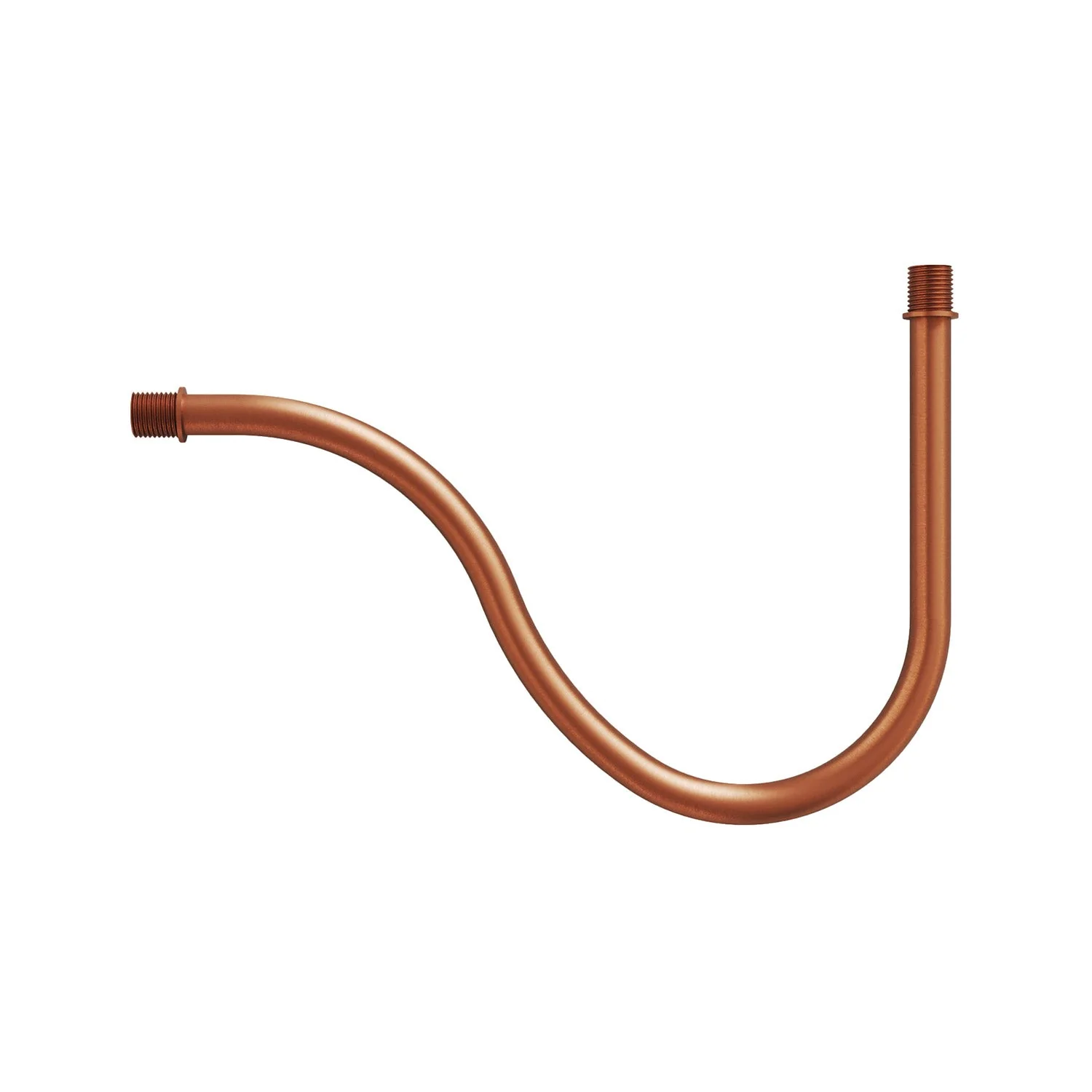 S-shaped curved extension tube for lamp, 16.5 cm metal – Satin Copper