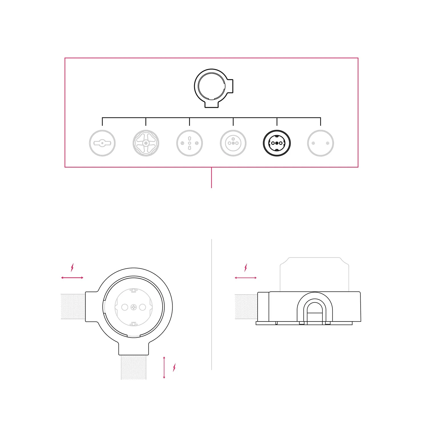 Schuko wall socket kit and base for Creative-Tubes in porcelain - White - Image 14