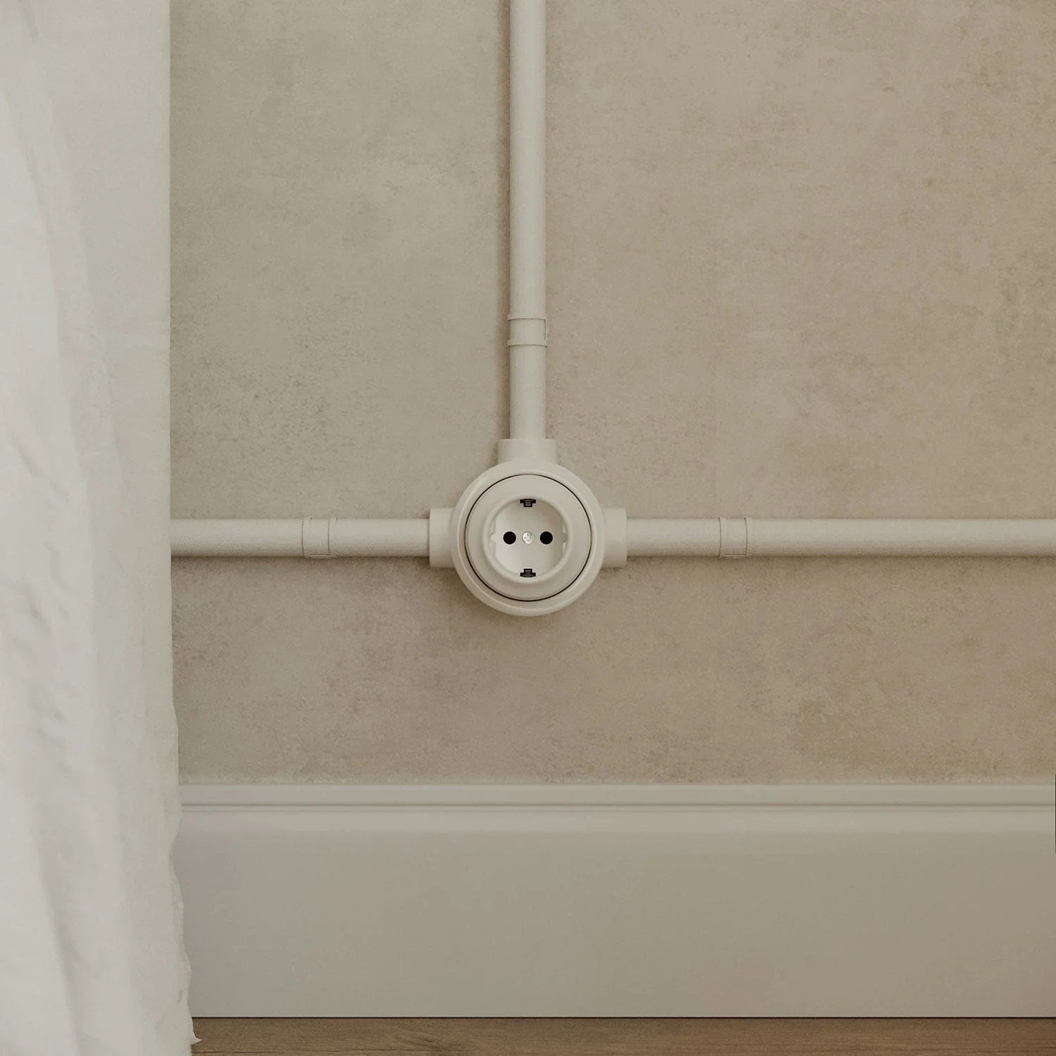 Schuko wall socket kit and base for Creative-Tubes in porcelain - White - Image 25