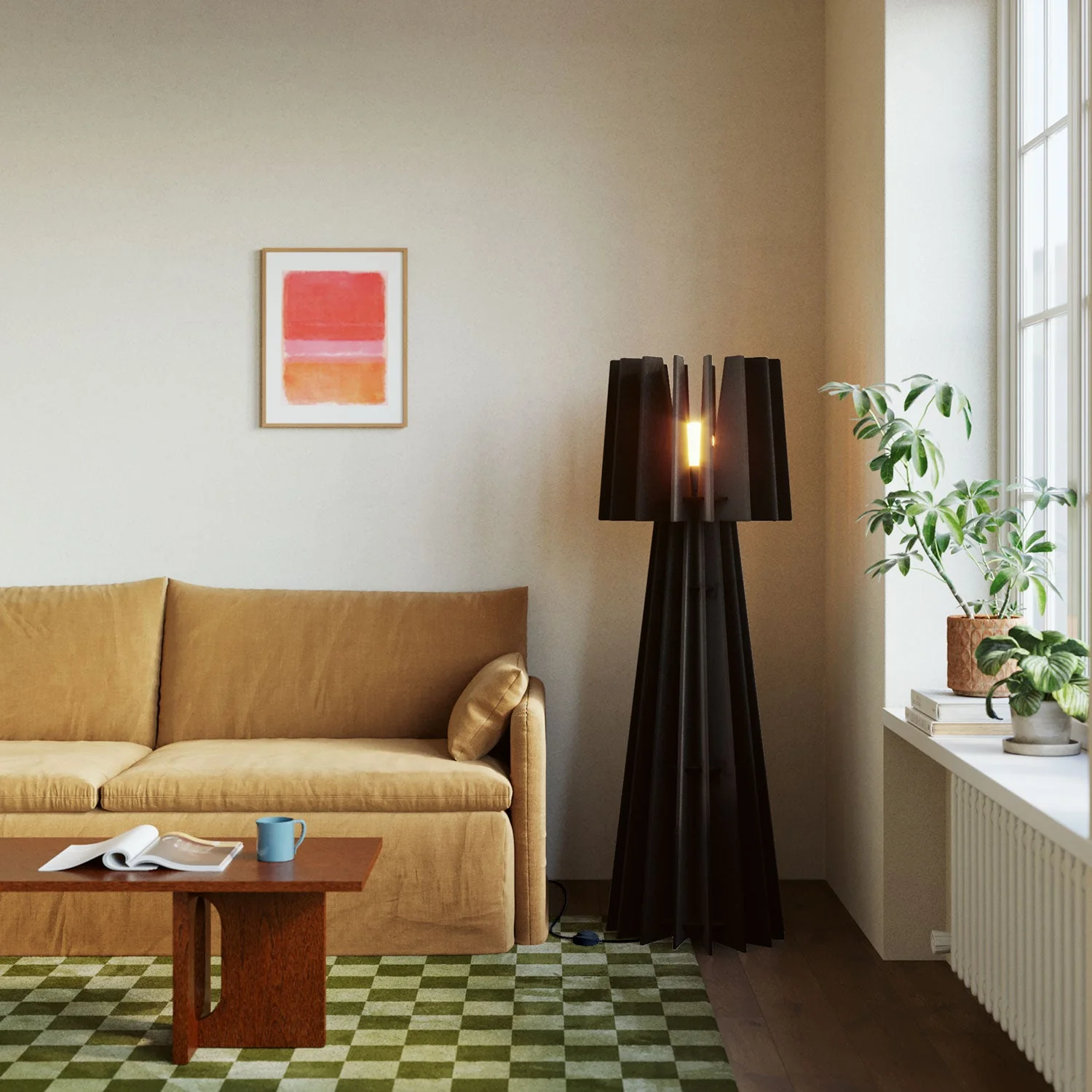 SHHINE - Floor lamp made of sound-absorbing material - Black mélange - Image 2