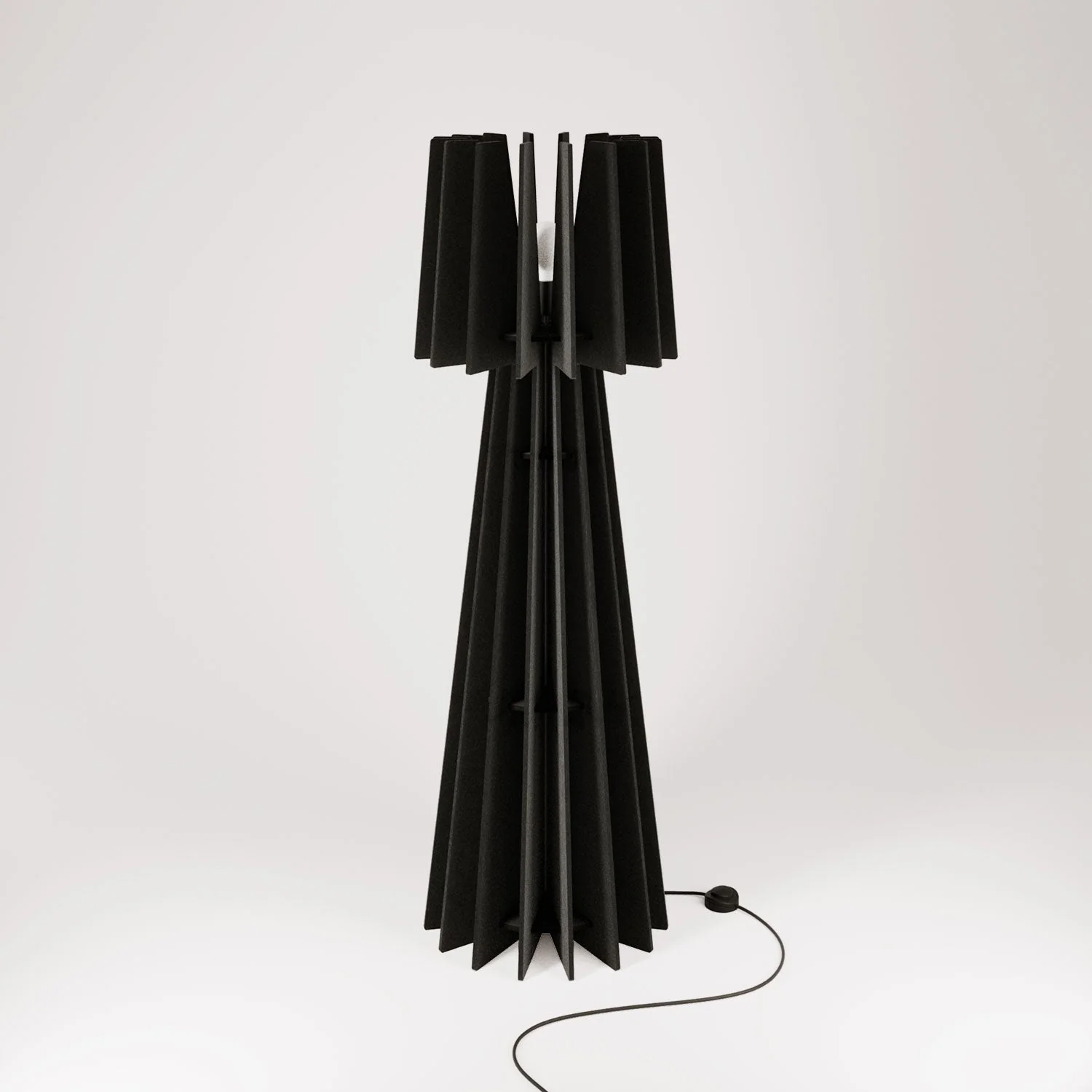 SHHINE - Floor lamp made of sound-absorbing material - Black mélange - Image 3
