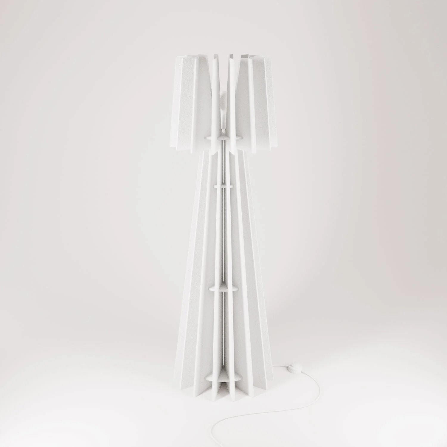 SHHINE - Floor Lamp Made of Sound-Absorbing Material - White melange - Image 3