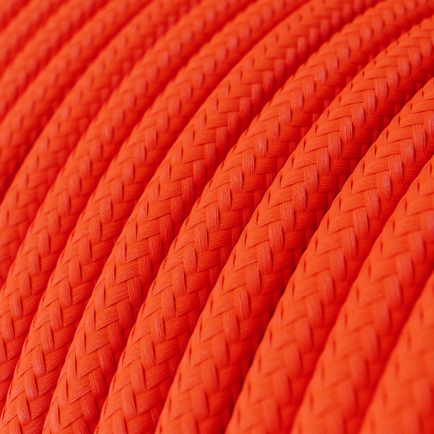 Shiny fabric electric cable Fluo Orange - The Original Creative Cables, for designer exposed installations - RF15 - Image 2
