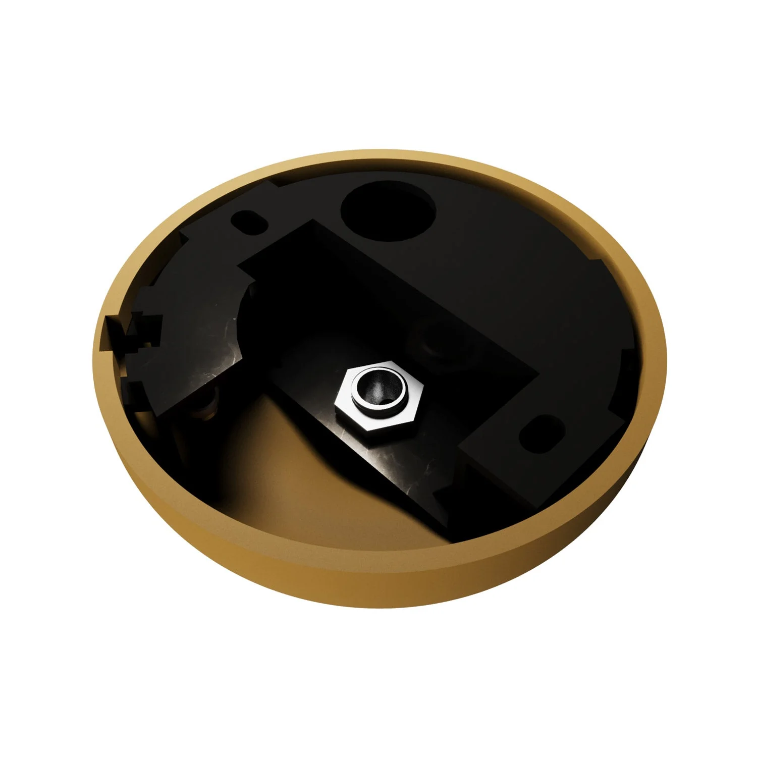 Silicone ceiling rose kit with central hole and provision for side hole – Mustard - Image 3