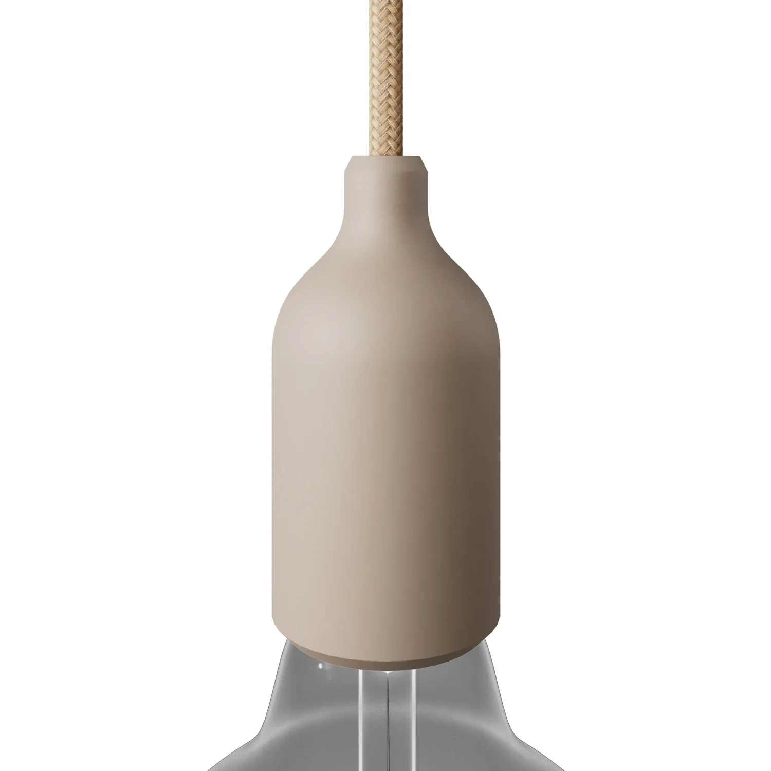 Silicone E26 socket kit with hidden cable clamp - Desert Brown