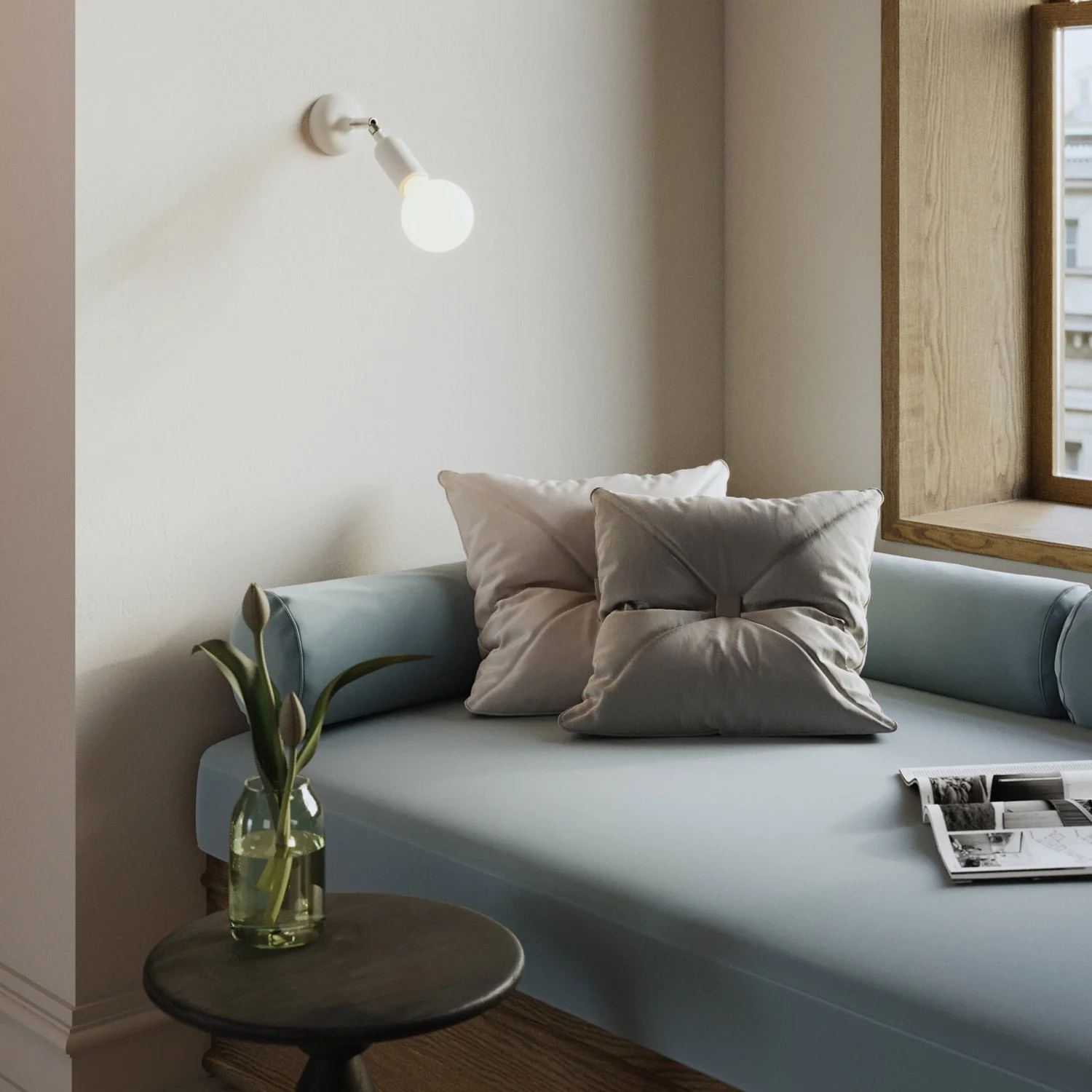 Fermaluce lamp in silicone with joint and built-in switch - White - Image 2