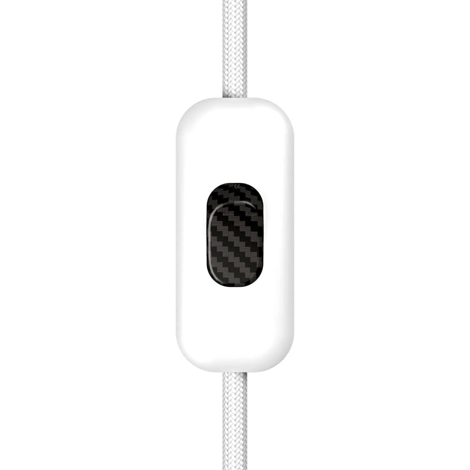 Creative Switch single-pole cut-off switch White and button Carbon fibre effect