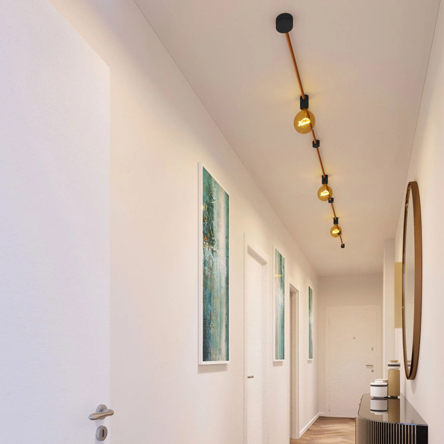 Filé Linear System Kit - with 5 m CM22 cable for string light and 7 black painted wooden components for indoor use - Image 2