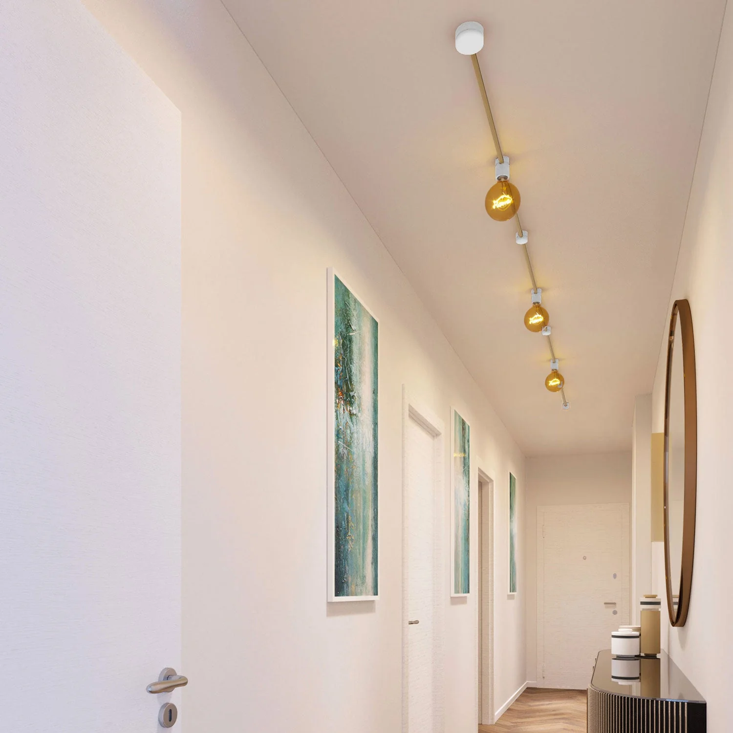 Filé Linear Kit System - with CN06 5 m cable for string light and 7 white painted wooden components for indoor use - Image 2