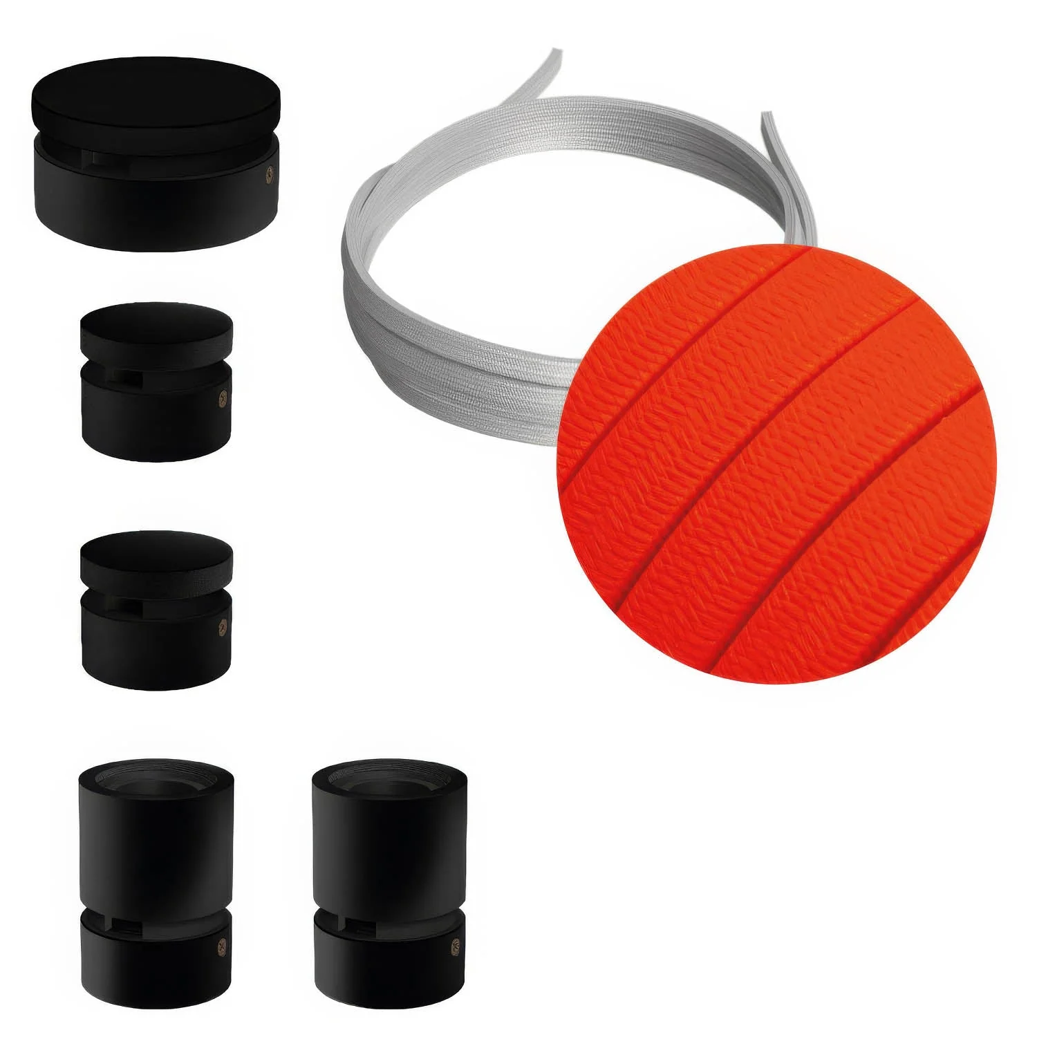 Filé Wiggle System Kit - with 3 m CF15 cable for string light and 5 black painted wooden components for interiors