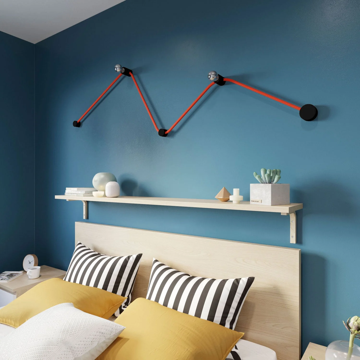 Filé Wiggle System Kit - with 3 m CF15 cable for string light and 5 black painted wooden components for interiors - Image 2
