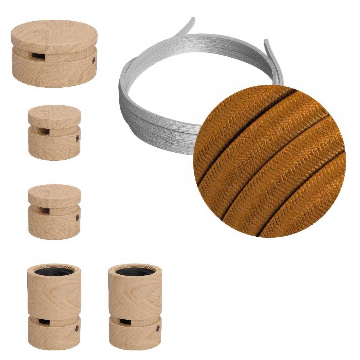 Filé Wiggle Kit system - with 3 m CM22 cable for string light and 5 wooden components for interiors