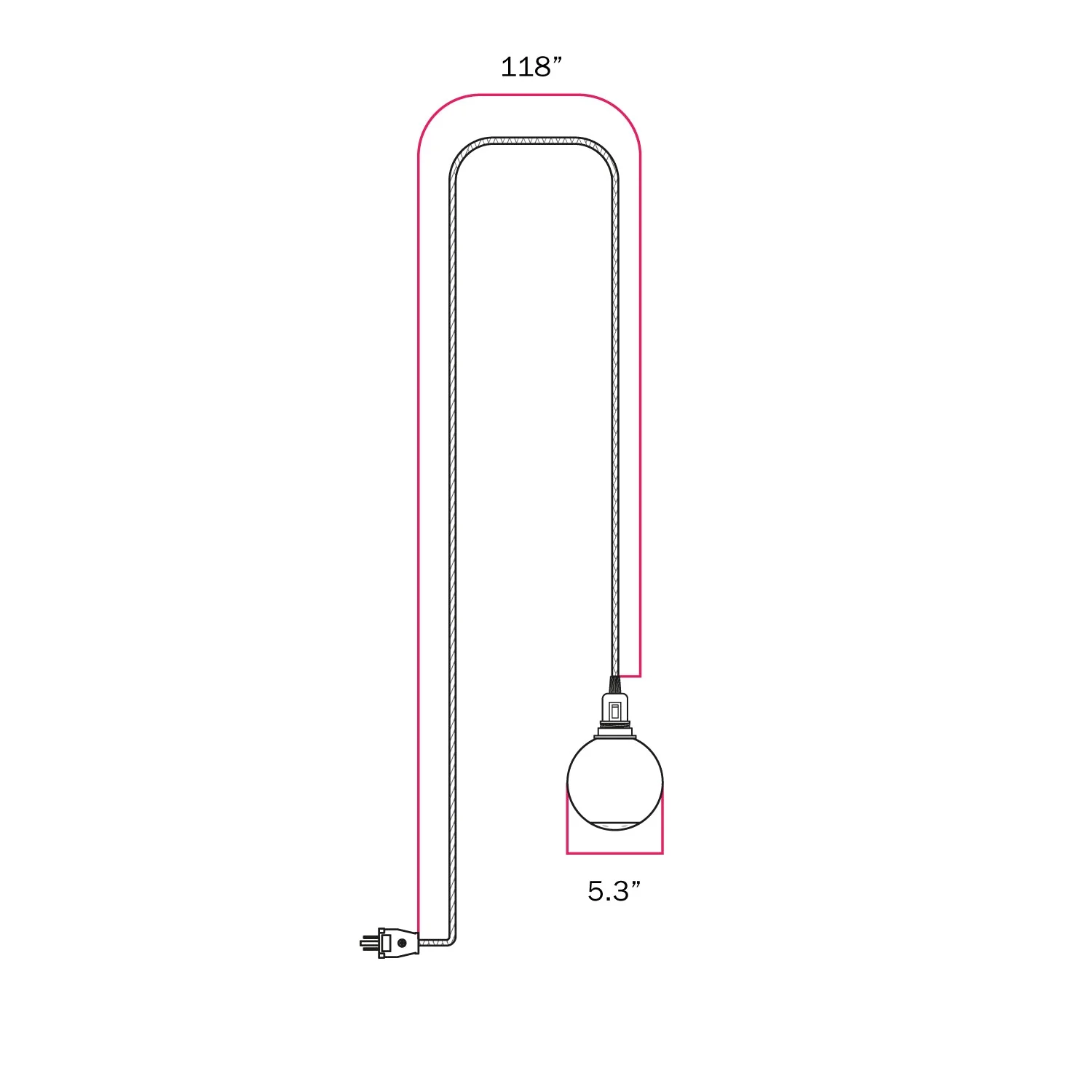 Snake portable lamp with socket switch, plug, and Unbreak-a-Ball unbreakable shade - RZ10 - Image 5