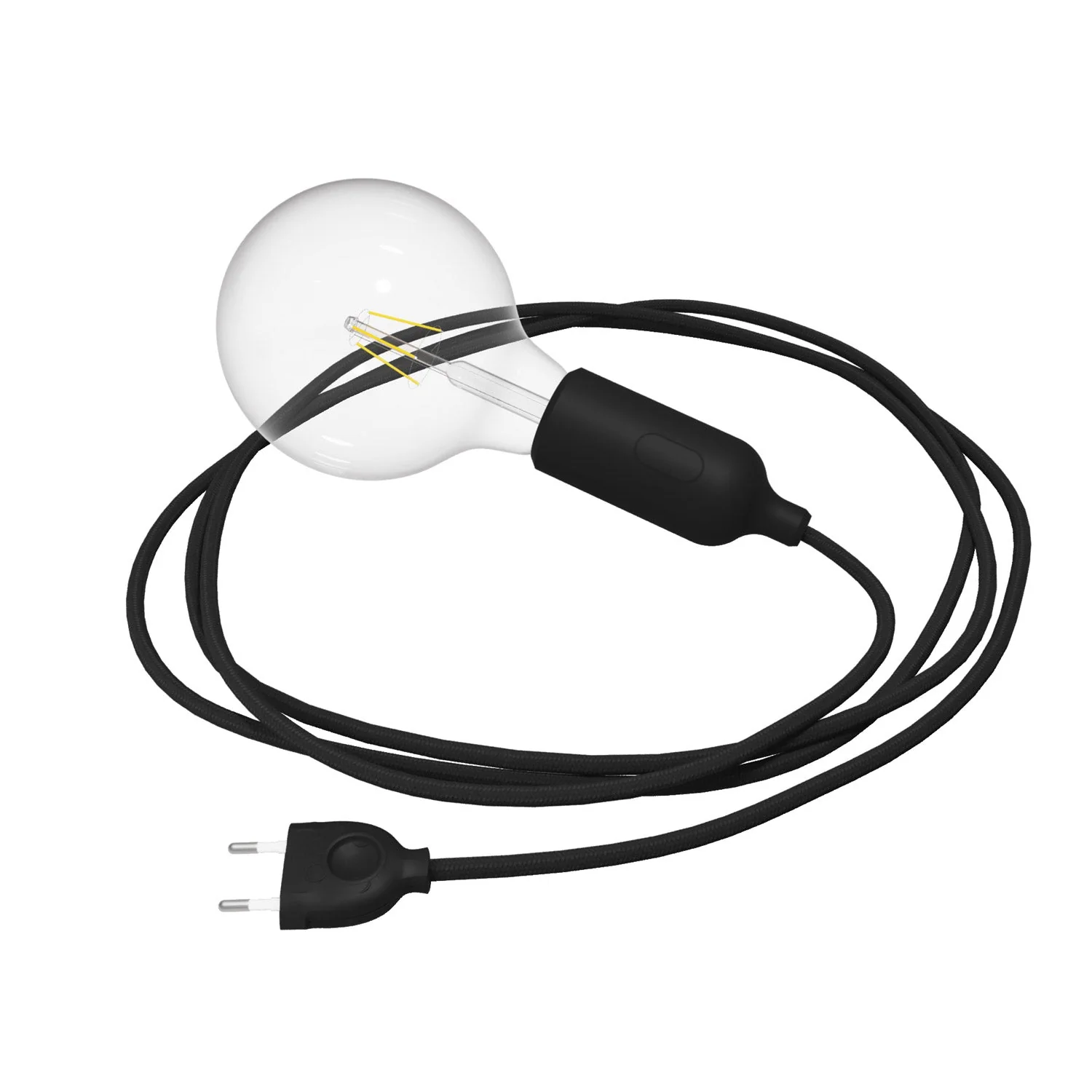 Snake Silicone Lamp with switch and plug - Black