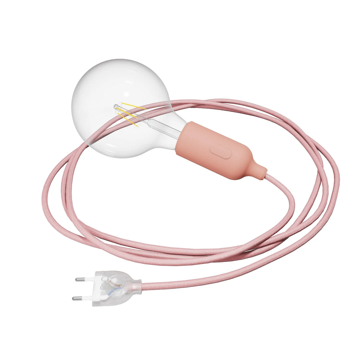 Snake Silicone Lamp with Switch and Plug - Salmon