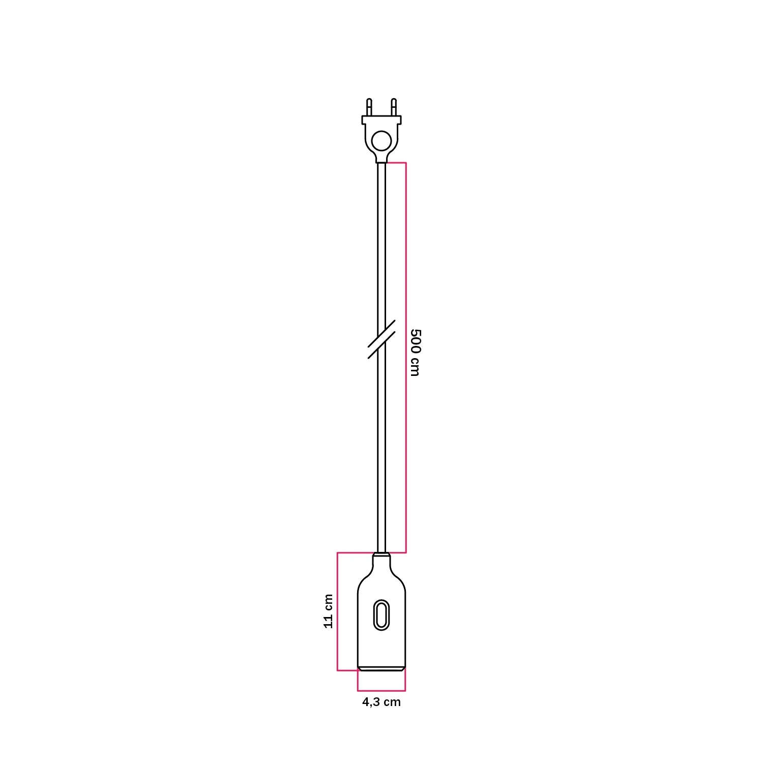 Snake Silicone Lamp with Switch and Plug - Salmon - Image 4