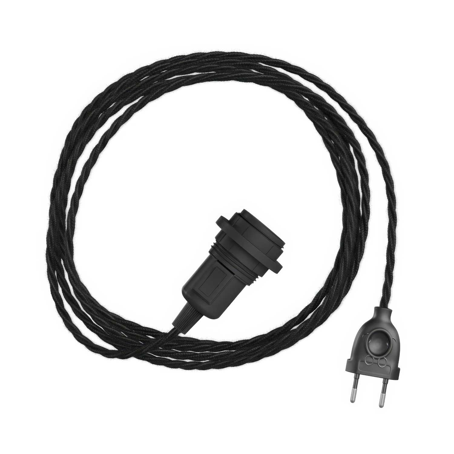 Snake Twisted for lampshade - Plug-in lamp with TC04 braided fabric cable