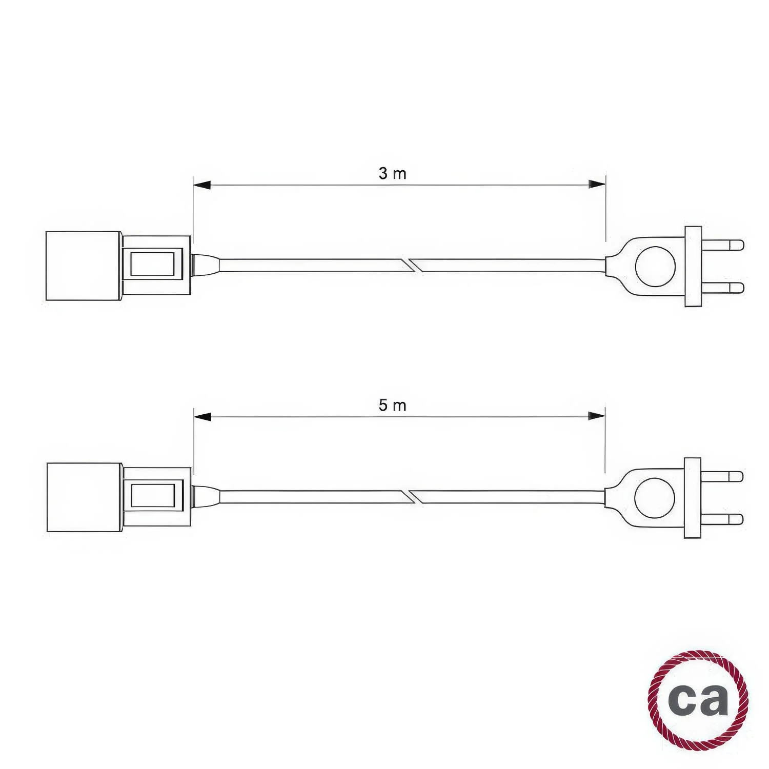 Snake Twisted - Plug-in lamp with braided fabric cable TM25 - Image 3