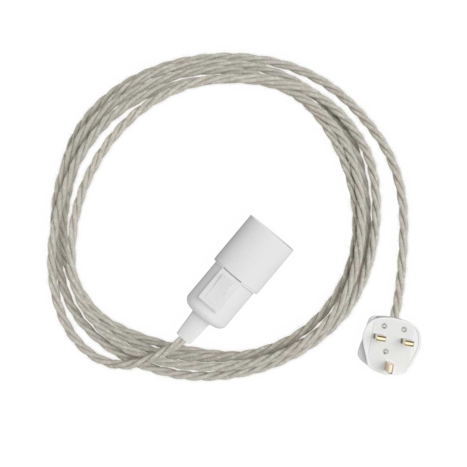 Snake Twisted - Plug-in lamp with TN01 braided fabric cable and UK plug