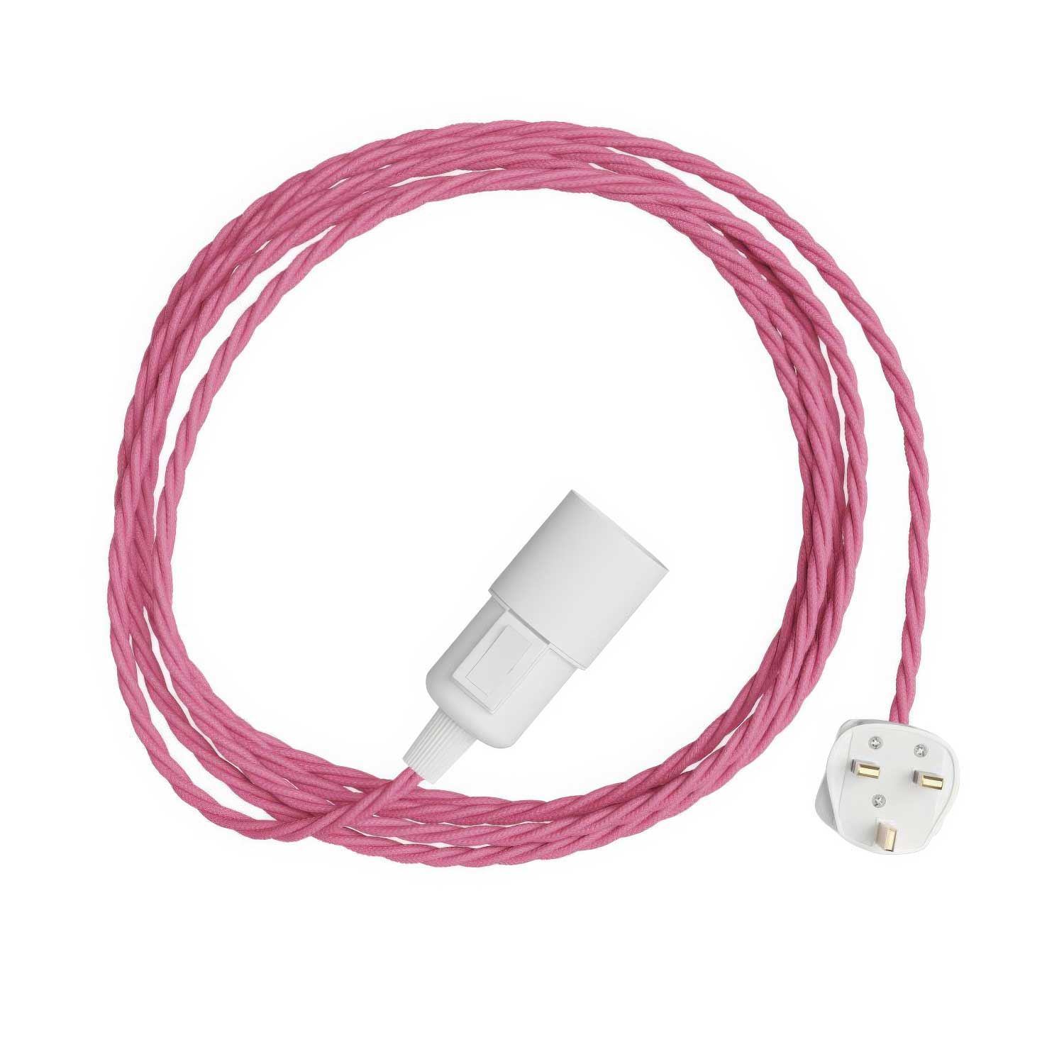 Snake Twisted - Plug-in lamp with braided fabric cable TM08 and UK plug
