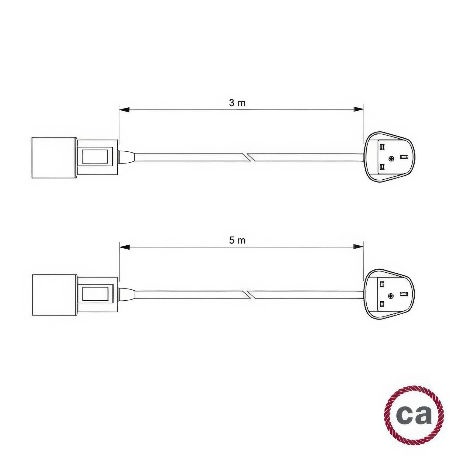Snake Zig-Zag - Plug-in lamp with Zig-Zag effect fabric cord RD72 and UK plug - Image 3