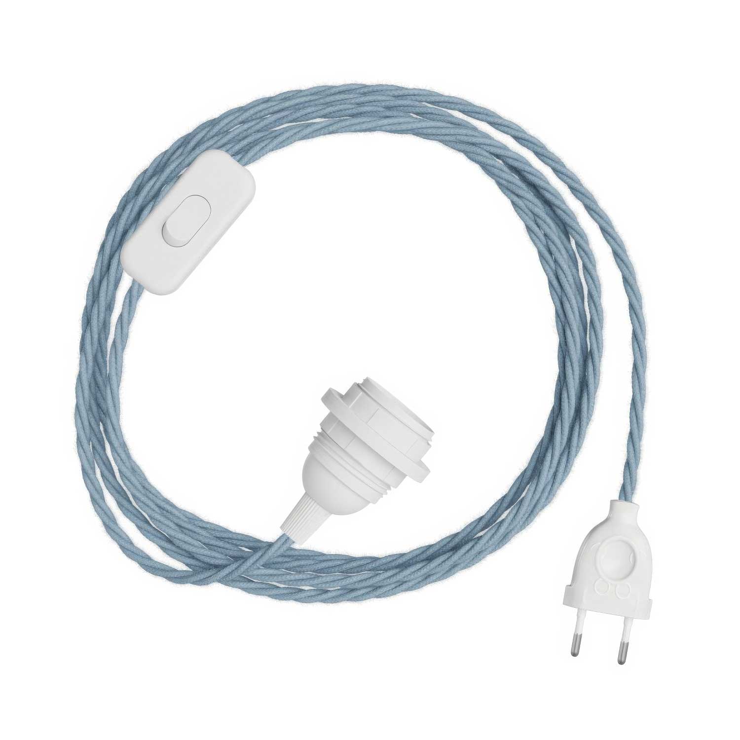 SnakeBis Twisted for lampshade - Wiring with lamp holder and TC53 braided fabric cable