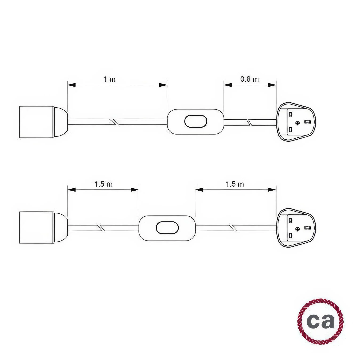 SnakeBis Twisted for lampshade – Wiring with lamp holder, TM09 braided fabric cable and UK plug - Image 3