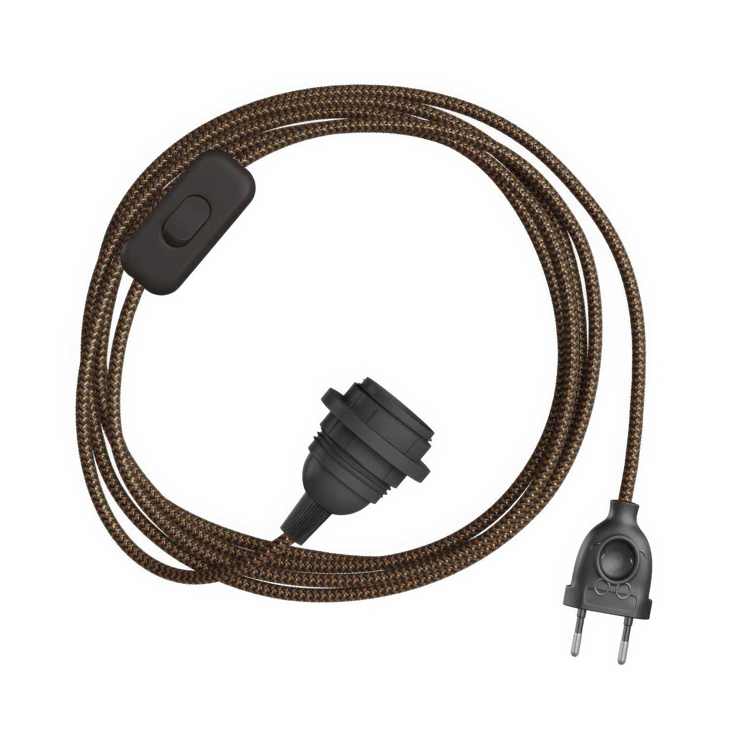 SnakeBis Zig-Zag for lampshade - Wiring with lamp holder and Zig-Zag RZ24 effect fabric cord