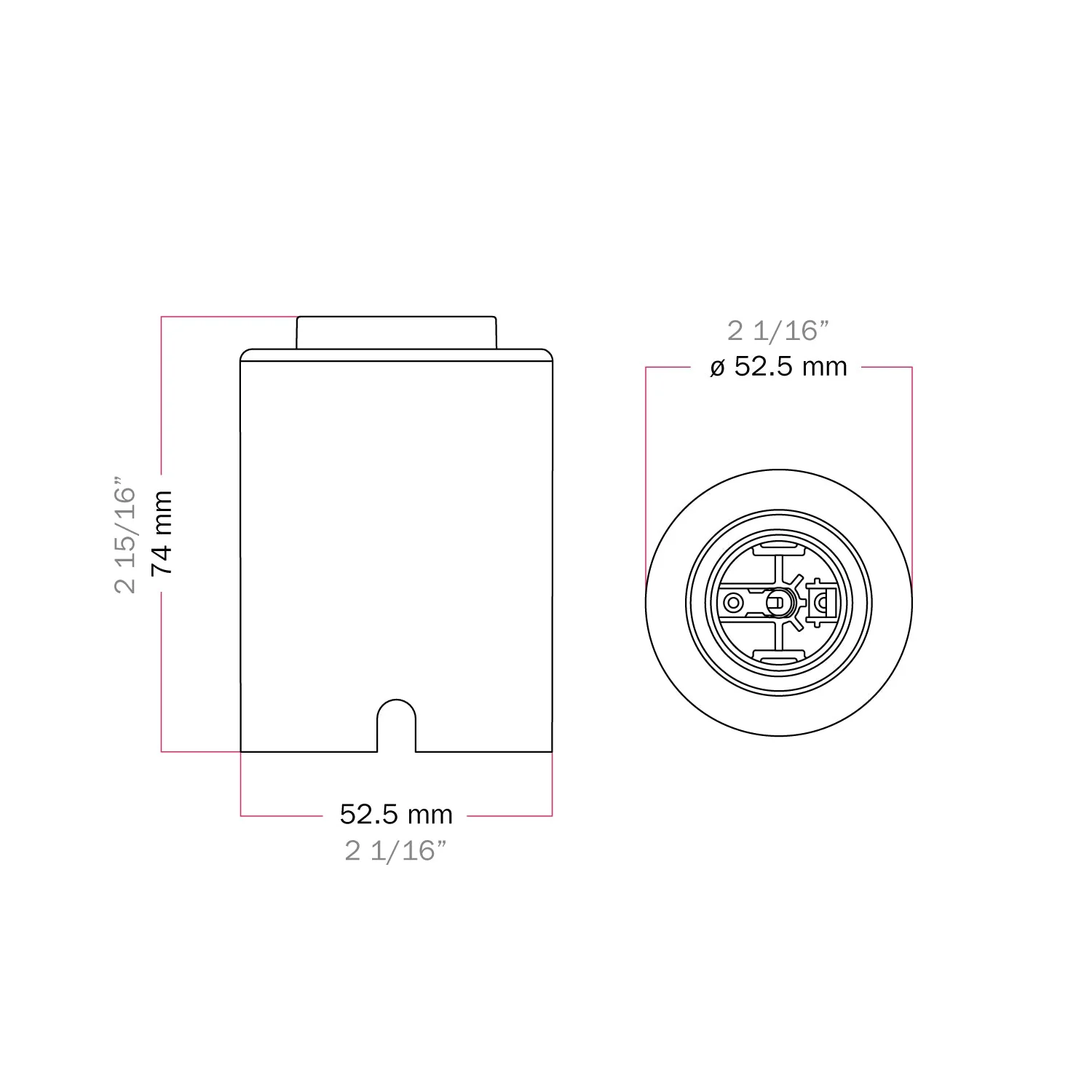 E27 Spostaluce metal lamp holder for wall or ceiling - Satin titanium - Image 5