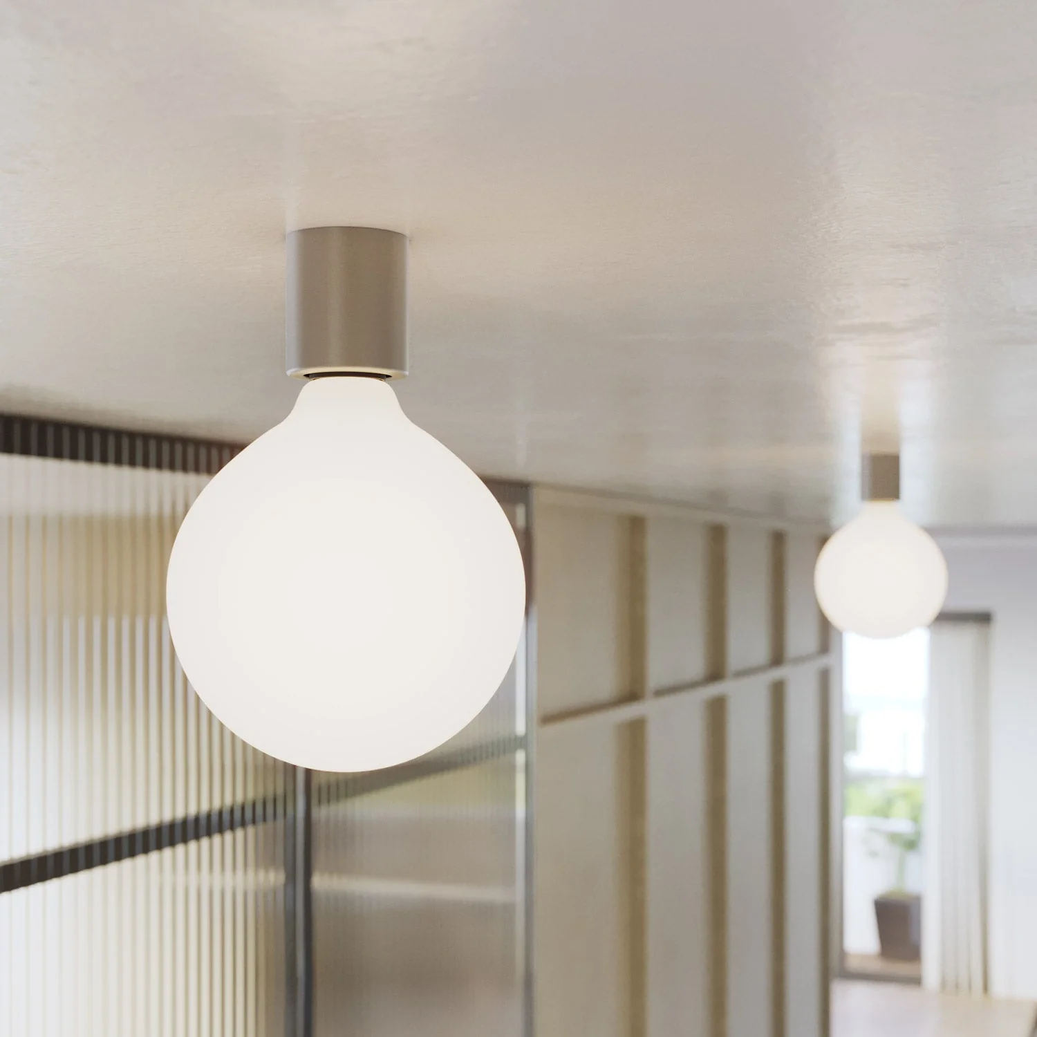 E27 metal lamp holder for wall or ceiling - Satin titanium - Image 4