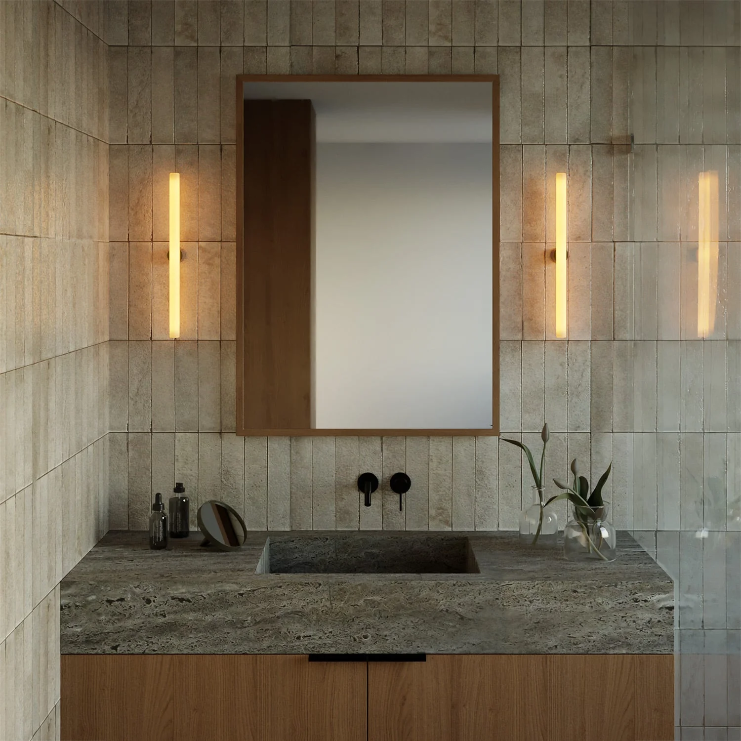 Esse14 lamp holder for wall or ceiling with S14d fitting - Waterproof IP44 - Wenge effect - Image 3